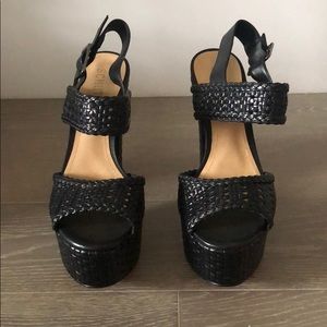 Schutz platform block heel sandals